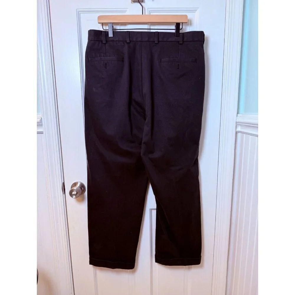 Brooks Brothers Pants Men's 37x30 True 37x29 Black Advantage Chino Clark Stretch